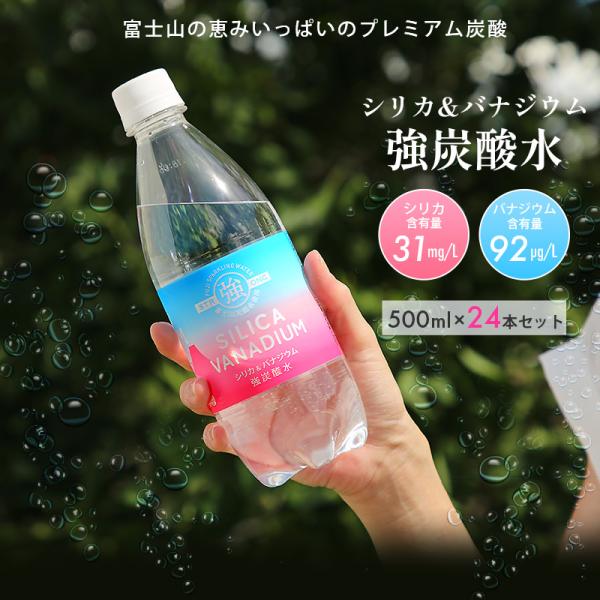 シリカ＆バナジウム強炭酸水 500ml 24本 まとめ買い 強炭酸水  炭酸水 炭酸 強い 強め サ...