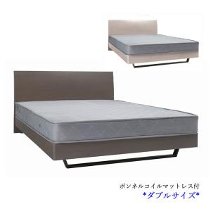 ダブルベッド マットレス付 ベッドフレーム D ダブルサイズ 寝具 幅