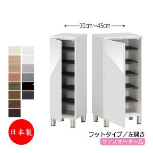 シューズボックス 下駄箱 靴入れ 隙間収納 台輪タイプ 開き戸 左開き