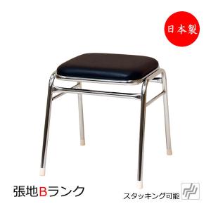 スツール チェア パイプ椅子 補助椅子 ゲーム椅子 ビデオ椅子 角型 スチール脚 クロームメッキ 張地Bランク MT-1262｜kaguro