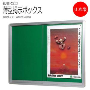 掲示ボックス 案内板 掲示板 掲示ボード 看板 幅1800×奥行40×高さ900mm ピンタイプ アルミ枠 引違いガラス扉 シリンダー錠付 TO-0013｜kaguro