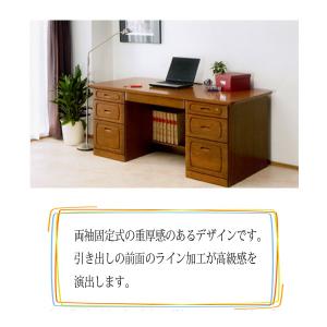 書斎机 両袖机 ワークデスク 作業台 幅165...の詳細画像2