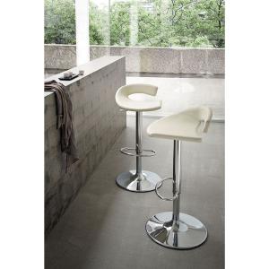 カウンターチェアデザイナーズチェアイタリア製天然皮革昇降式2色