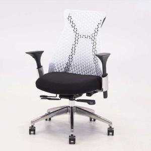 オフィスチェア 人間工学 ミーティングアームチェア フレキシブル プラスチックDuPont高機能 会議用椅子 ホワイト ブラック muc0662bl｜kaguselect-com