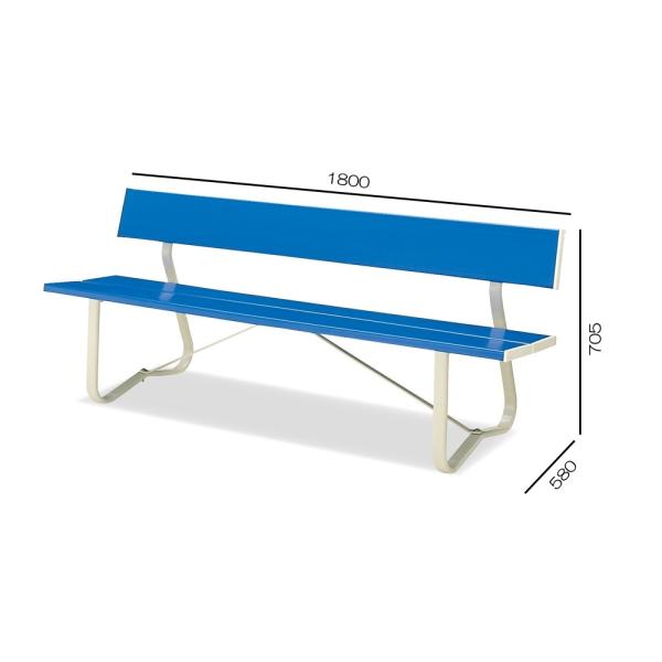 コクヨ　PF-B10NN　屋外用家具　背付きベンチ　樹脂製　W1800H705