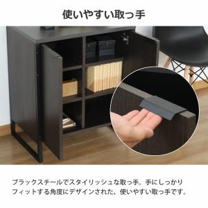収納棚 3段 扉付き (約)60幅 6マス(3...の詳細画像3
