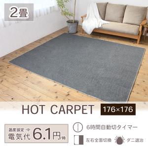 ホットカーペット 2畳 176×176cm 電気カーペット 本体 KJC-A22 ラグ ダニ退治 華芝 ホットマット カーペット 足元を温めるグッズ  省エネ 床暖房