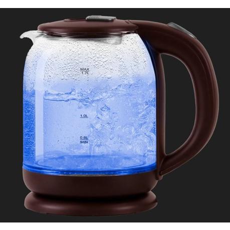 電気ケトル 大型 おしゃれ ガラス 大容量 1.7L 大きい ケトル やかん 電子ケトル LED ラ...