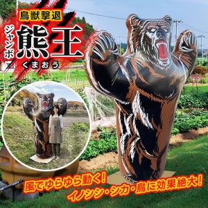鳥獣撃退 ジャンボ熊王 大型180cm 軽量1.3kg イノシシ シカ 鳥 撃退 害獣除け リアル熊 置き物 自立型 簡単設置 農家 田畑 獣害対策