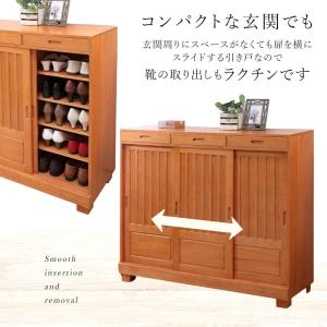 靴箱 和風 天然桐 シューズボックス 幅115...の詳細画像2