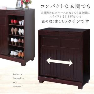 靴箱 和風 天然桐 シューズボックス 幅80c...の詳細画像2