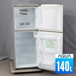 冷蔵庫 2ドア 140L ファン式 2016年製 30日保証 AQUA AQR-141F-S 右開き DJ6123