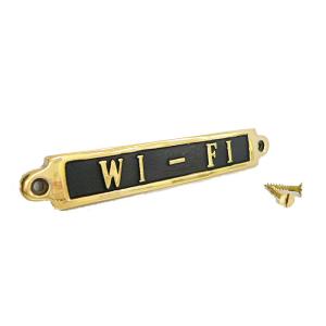 【真鍮 ドアプレート】WI-FI　sign  壁取付 看板 案内 ダルトン DULTON アンティー...