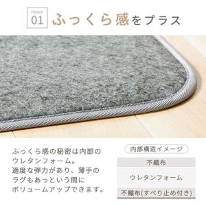ラグ 3畳 下敷きラグ 厚手 ウレタンラグ 1...の詳細画像5