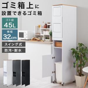 ゴミ箱 ゴミ箱上 ダストボックス 分別 キッチン 45リットル キッチン用ゴミ箱 ごみ箱上ラック ス...