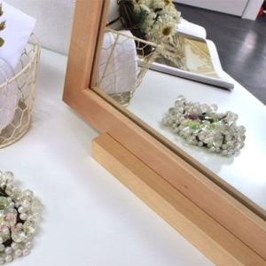 鏡 卓上 スタンドミラー 木製フレーム 洗面鏡...の詳細画像4