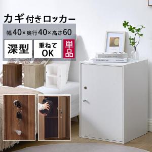 カラーボックス 鍵付き収納ボックス 2段 幅40cm 奥行40cm 高さ60cm ロッカー 棚付き 積み重ね 連結可能 扉 取っ手付き 書庫 書類 ゲーム機 保管 収納