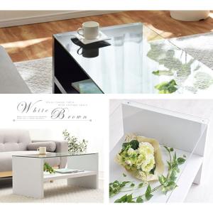 センターテーブル ローテーブル 収納 ガラステ...の詳細画像2