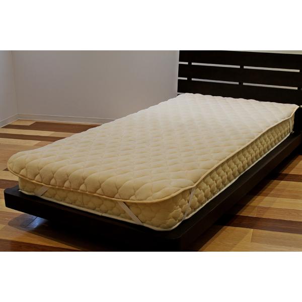 ルナール ふわふわ毛布素材の敷パッド オーストラリア産ウール使用 ベージュ シングル【メーカー直送品...