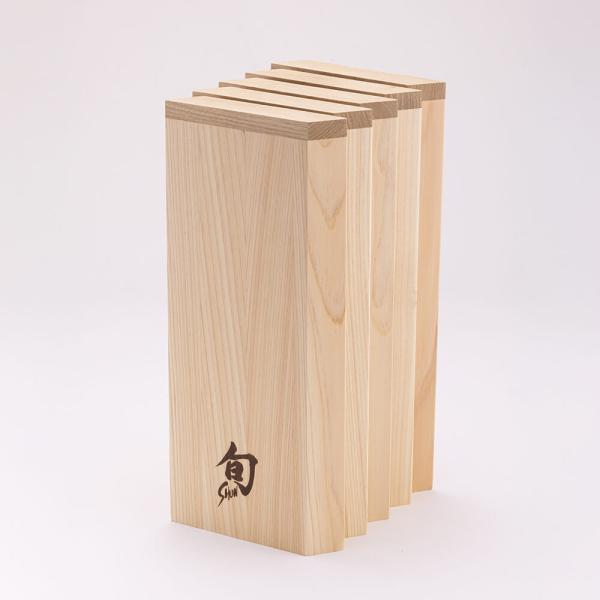 旬 包丁スタンド ひのきナイフブロック 格子 (4丁入) | 貝印 桧 ひのき 包丁入れ 包丁 収納...