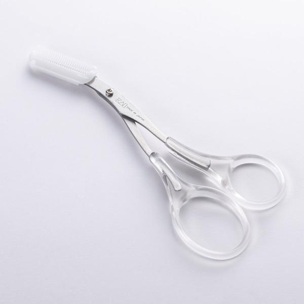 クシ付きマユハサミ クリア 貝印 Groom！ 眉ハサミ 眉毛 お手入れ クシ くし付き ハサミ 眉...