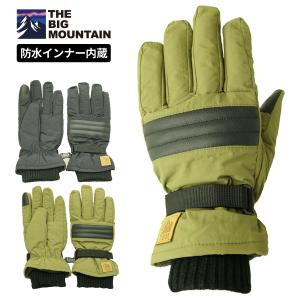 【THE BIG MOUNTAIN】メール便対応 メンズ 防水 手袋 アウトドアグローブ スマホ対応 キャンプ 登山 自転車 バイク 通勤 通学 冬 雪 雨天 ビッグマウンテン