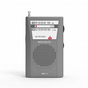 ラジオ AM/FM 縦型 イヤホン付属 単3乾電池×2本 WINTECH KMR-51