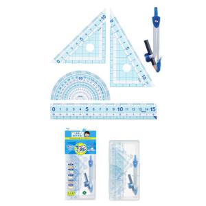 即日出荷 先生おすすめ定規 コンパスセット 直定規＋三角定規＋分度器＋鉛筆用コンパス Raymay APJ907