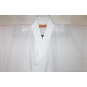 ナ0160 綿白地に白の襟 綿100%К襟芯入りの堅牢仕上げ 裄77cm