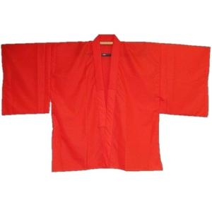 狩衣用・朱色半襦袢（襟芯入）Ｌサイズ　国産　素材／化繊100％　神社関係者様必見/弐朱