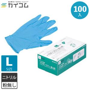 (期間限定価格)(ネット通販限定)ニトリル手袋 100枚 使い捨て 粉無 BLUE (L) N420 100入