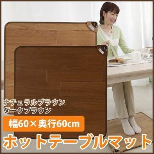 ホットテーブルマット 椙山紡織 60×60cm 正方形 日本製 テーブルマット 台所 ホットマット 拭ける 足元暖房 SB-TM60 ナチュラルブラウン ダークブラウン｜kaidoku-akinai