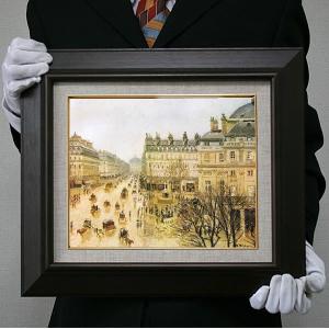 ピサロ 絵画 テアトル・フランセ広場、雨の効果 F6号 【複製】【美術