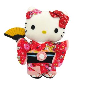 キティ ぬいぐるみ 人形 キティちゃん ピンクの着物 Mサイズ : 日本の