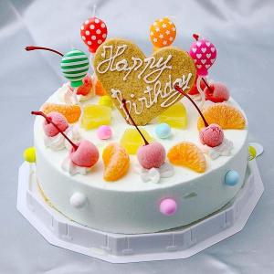 お誕生日アイスケーキ　サマーレインボーケーキ　ラムネ味6号　18cm