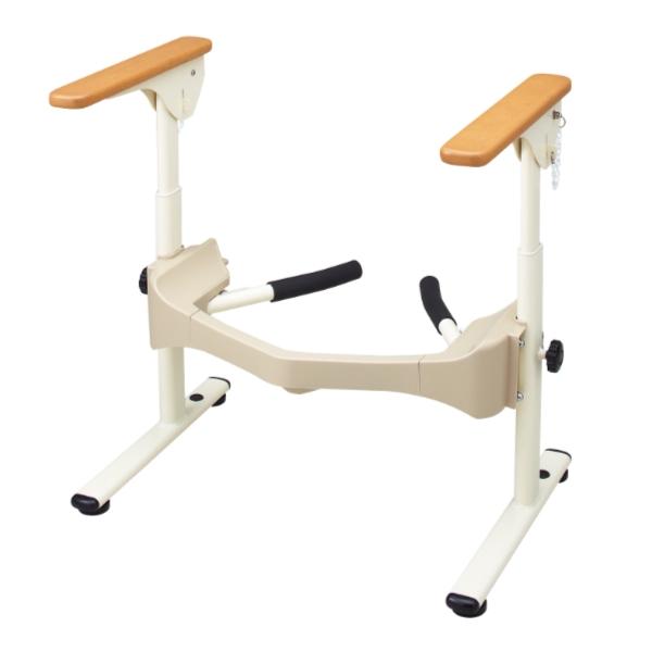 洋式トイレ用フレーム　SUS-はねあげＲ-2　533-067　木製ひじ掛け　安寿 アロン化成　トイレ...