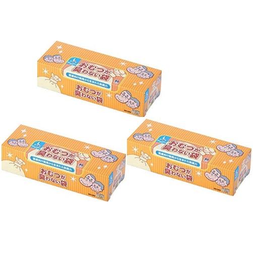 おむつが臭わない袋BOS　大人用　箱型　Lサイズ　90枚入×3箱セット(計270枚) クリロン化成 ...