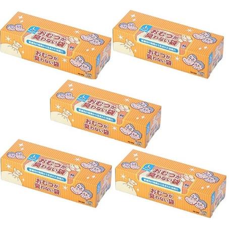 おむつが臭わない袋BOS　大人用　箱型　Lサイズ　90枚入×5箱セット(計450枚) クリロン化成 ...