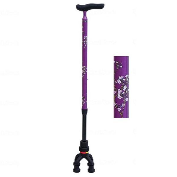 多点杖　四点可動式 ぴったりくん　かすみ草紫　81MC-F9　島製作所　非課税　ステッキ 歩行 介護...