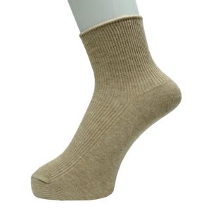 神戸生絲 オーガニックコットンやわらか足口リブソックス 婦人用 ブラウン 22〜25cm