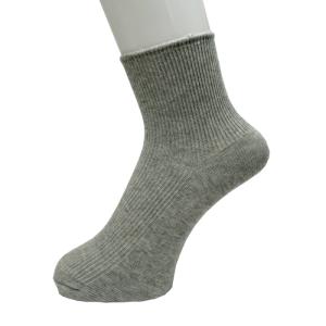 神戸生絲 オーガニックコットンやわらか足口リブソックス 婦人用 グレー 22〜25cm