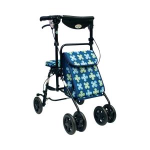 介援隊 シルバーカー アンサンブル 花柄青（花柄黒のバッグ類も付属
