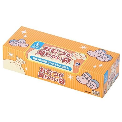 おむつが臭わない袋BOS　大人用　箱型　Lサイズ　90枚入　クリロン化成　介護 排泄 トイレ　 袋に...