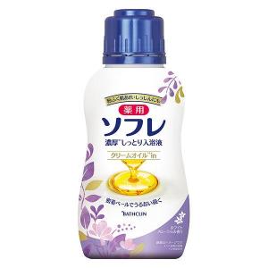 【医薬部外品】《バスクリン》 薬用ソフレ 濃厚しっとり入浴液 ホワイトフローラルの香り ボトル 480mL｜kaigonagomi