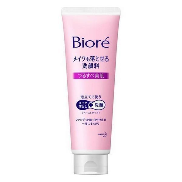 《花王》 Biore ビオレ メイクも落とせる洗顔料 つるすべ美肌 210g 返品キャンセル不可