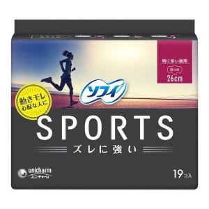 《ユニチャーム》 ソフィ SPORTS スポーツ 特に多い昼用 26cm 羽つき 19枚｜kaigonagomi