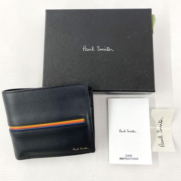 Paul smith ポールスミス  マルチストライプ 2つ折り財布 店頭/他モール併売《服飾小物・...