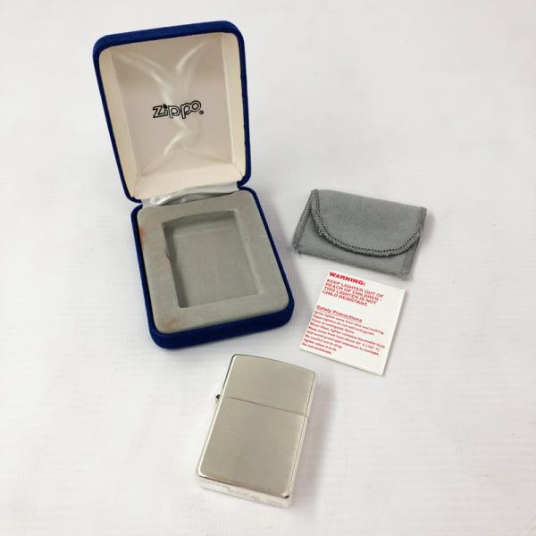 《美品》ZIPPO ジッポースターリングシルバー925 ヘアライン加工/2003年製 オイルライター...