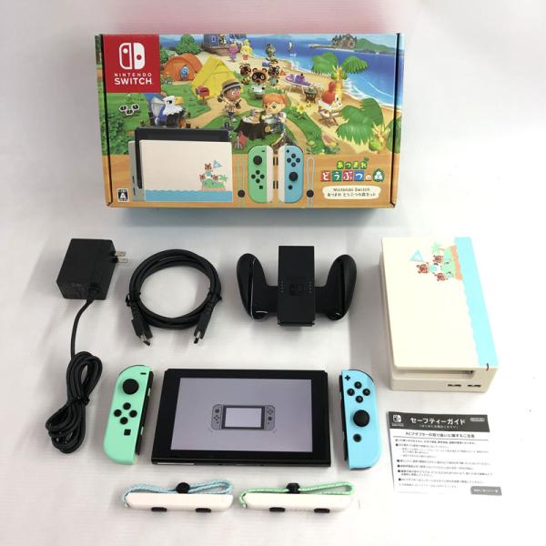 《ジャンク扱い》ニンテンドースイッチ バッテリー強化型 あつまれ どうぶつの森セット 動作確認済み/...