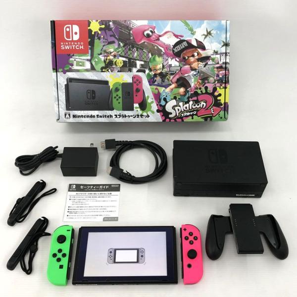 《ジャンク》Nintendo Switch初期型 スプラトゥーン２セット ソフト・ステッカー欠品 /...